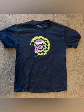 Vintage Neff Men’s Y2K Trippy Graphic Streetwear Tee Large Skater Festival